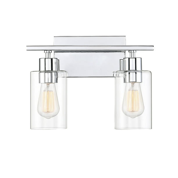 13.25 W x 9.75 H Savoy House 8-2149-2-11 Lambert 2-Light Bathroom Vanity Light in a Polished Crhome with Clear Glass 